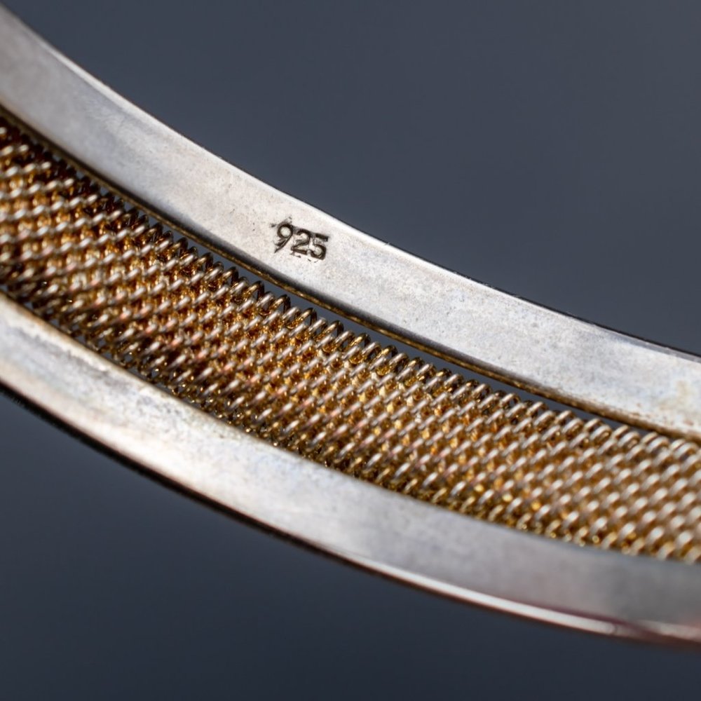 Silver Open Bangle, Basic Accent Stack Cuff Brace… - image 4